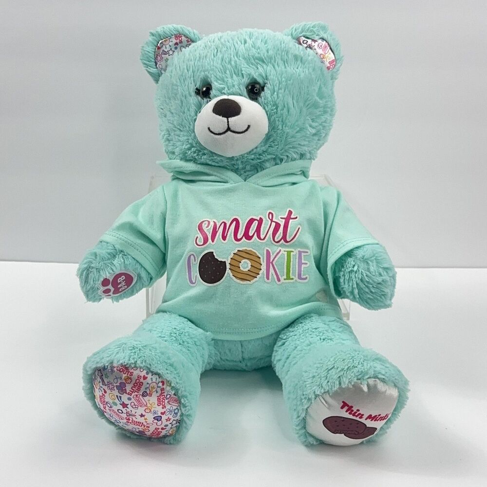 Build-A-Bear Girl Scouts Thin Mints Bear Plush Medium Green Smart Cookie Hoodie